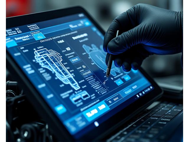 Vehicle diagnostic equipment connected to a sports car, demonstrating a free vehicle assessment.
