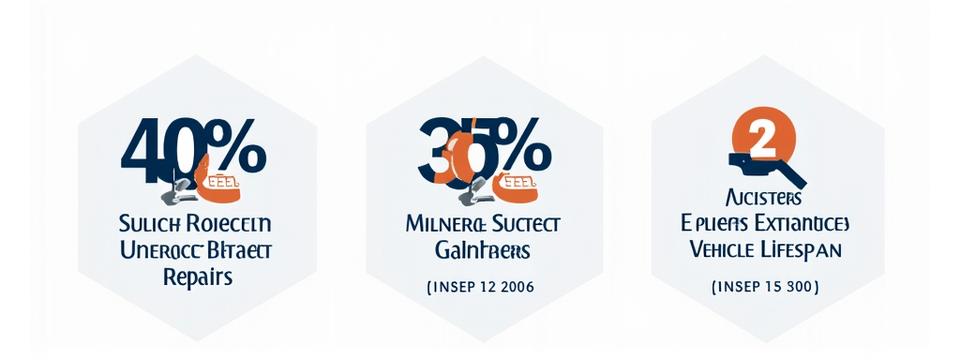 Infographic displaying key success metrics: 40% reduction in breakdowns, 25% savings on maintenance, 2 years extended vehicle lifespan